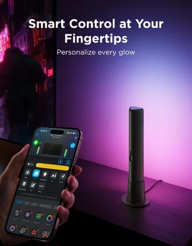 Vista 7 de Govee - Barras de luz LED inteligentes, funcionan con Alexa y Google Assistant, retroiluminación LED WiFi RGBICWW para TV con modos de escena
