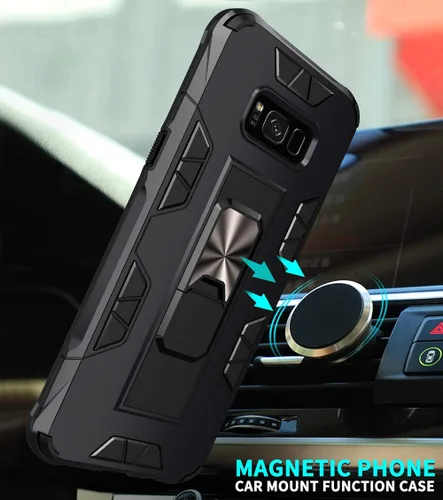 Vista 4 de Funda para Samsung Galaxy S8 Plus, funda Samsung Galaxy S8+ de grado militar, funda con función atril incorporada, armadura, resistente, a prueba