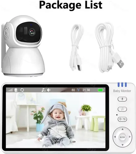 Vista 2 de 5 cámara inalámbrica de la niñera del monitor del bebé del Con 2 cables USB