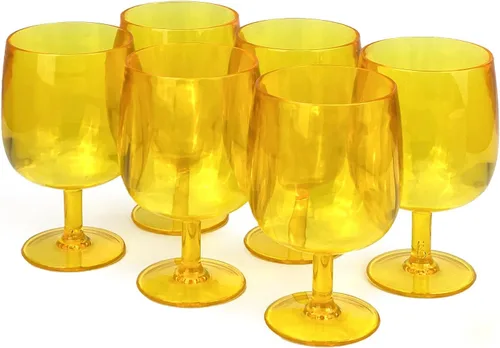 Vista 19 de Yalin Juego de 6 vasos apilables irrompibles de plástico acrílico para vino y agua de 12 onzas (azul, 12 onzas)