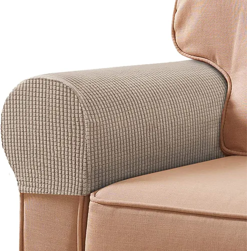 Vista 15 de Fundas de poliéster de alta elasticidad para reposabrazos de sofá, fundas impermeables para muebles, tela de elastano antimanchas, juego de 2