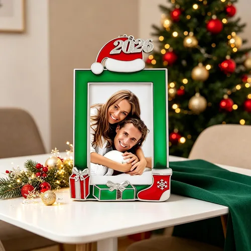 Vista 5 de FKOG 2025 Adornos de Árbol de Navidad con Marco de Fotos, Adornos Colgantes de Árbol de Navidad para Familia, Personas Mayores, Deportes, Escuela