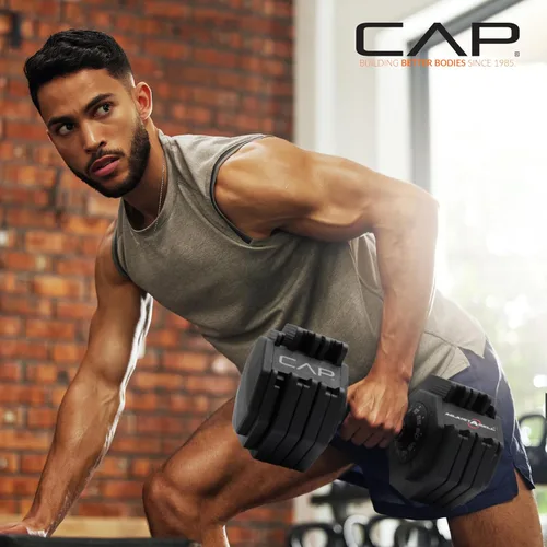 Vista 6 de CAP ADJUSTABELL - Juego de mancuernas ajustables de selección rápida de primera calidad para entrenamiento de fuerza, individuales y pares, 12.5