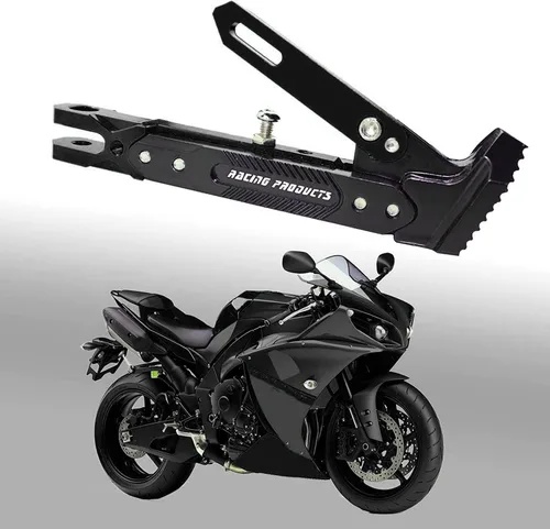Vista 7 de Pata de cabra CNC ajustable para motocicleta, soporte de trípode universal de aluminio para motor/scooter, soporte lateral de pie modificado