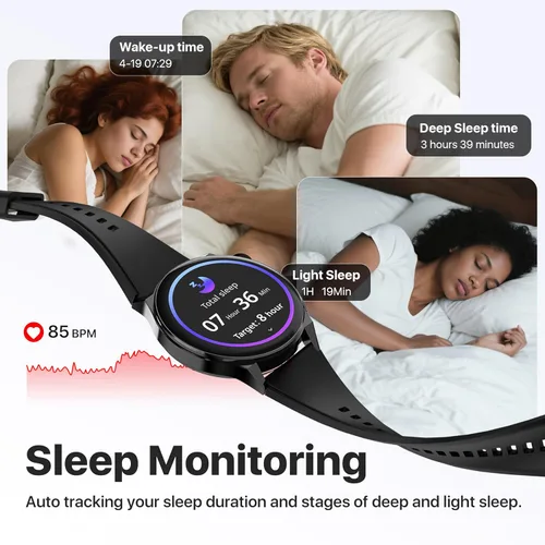 Vista 4 de AI Chatgpt, reloj inteligente para hombre, reloj traductor, rastreador de actividad física con monitor de frecuencia cardíaca y sueño