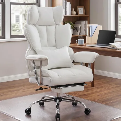 Vista 22 de Efomao - Silla ejecutiva de escritorio para oficina, con reposapiés, soporte lumbar y capacidad de carga hasta 400 libras, silla de computadora