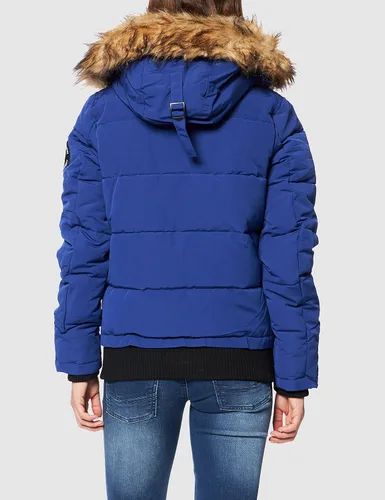 Vista 4 de Superdry Everest - Chaqueta bomber acolchada con capucha para mujer, ajuste delgado, Camello