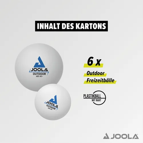 Vista 2 de JOOLA Pelotas de tenis de mesa para exteriores, paquete de 6 pelotas de ping pong de tamaño reglamentario de 1.575 pulgadas para entrenamiento