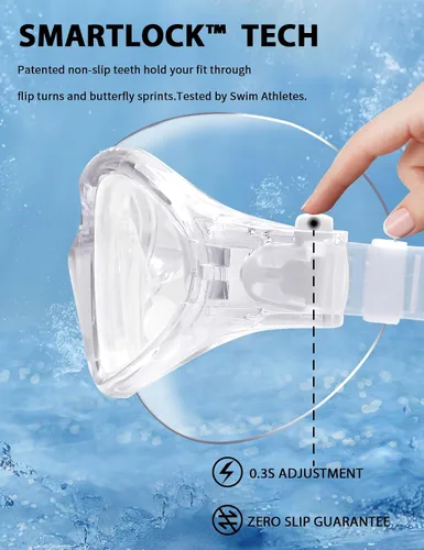 Vista 7 de Gafas de natación para adultos, gafas de natación de silicona líquida antivaho para hombres y mujeres con visión clara de 180° y antiniebla/UV
