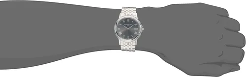 Vista 2 de Raymond Weil Reloj de acero inoxidable 5466-ST-00608 "Tradition" para hombre, PlataNegro, Movimiento de cuarzo