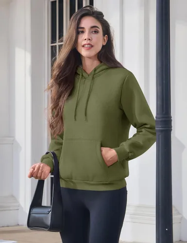 Vista 75 de MAGCOMSEN Sudaderas con capucha para mujer, con forro de sherpa, de vellón, para invierno, cálido, pesado, de algodón, con bolsillo