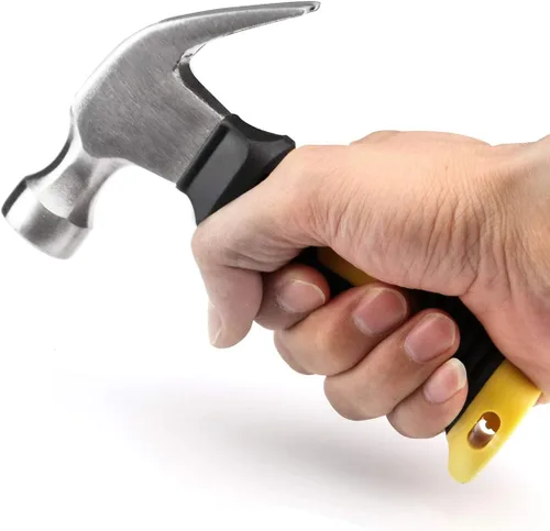 Vista 3 de ZOENHOU 6 martillos de garra de 8 onzas, pequeños martillos rechonchos a granel con revestimiento de plástico antideslizante, mango suave