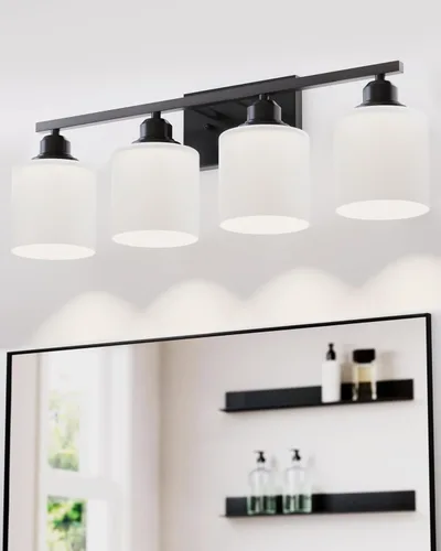 Vista 10 de Accesorios de iluminación de baño Sailstar de 2 luces, accesorios de iluminación de tocador de níquel cepillado, lámpara de tocador moderna