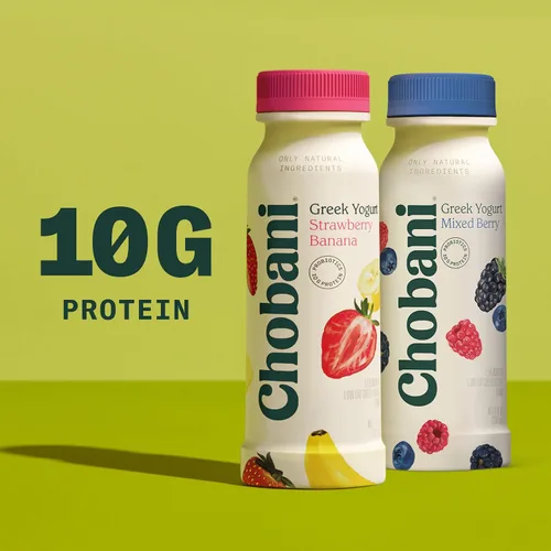 Vista 7 de Chobani® bebida de yogur griego bajo en grasas de fresa y plátano 7oz