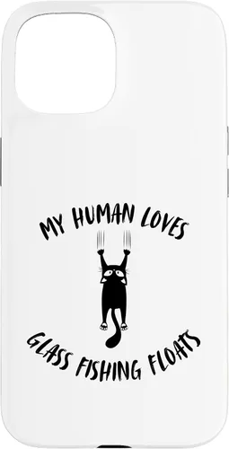 Vista 6 de iPhone 16 My Human Loves Glass Fishing Floats - Cat Parent Hobby Lover Case