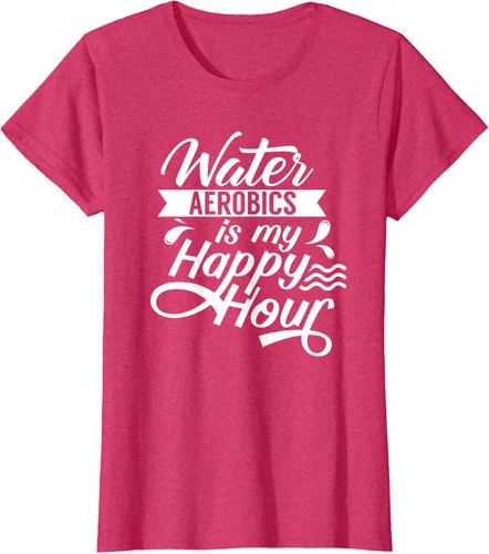 Vista 11 de Water Aerobics Is My Happy Hour Hobby Instructor Aqua Camiseta Negro