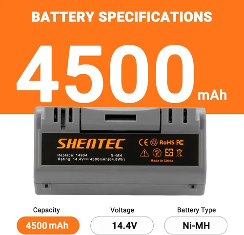 Vista 4 de Shentec Batería Ni-Mh de 4500mAh 14.4V compatible con 14904