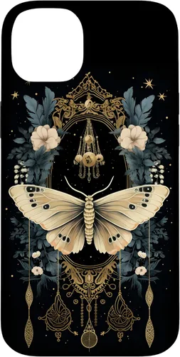 Vista 15 de iPhone 16 Celestial Moth Witchy Butterfly Botanical Moon Boho Flowers Case