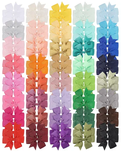 Vista 10 de Choicbaby Lazos para el cabello de 3 pulgadas para niñas, cinta de grogrén, accesorios para el cabello con lazo de clip de cocodrilo para niñas