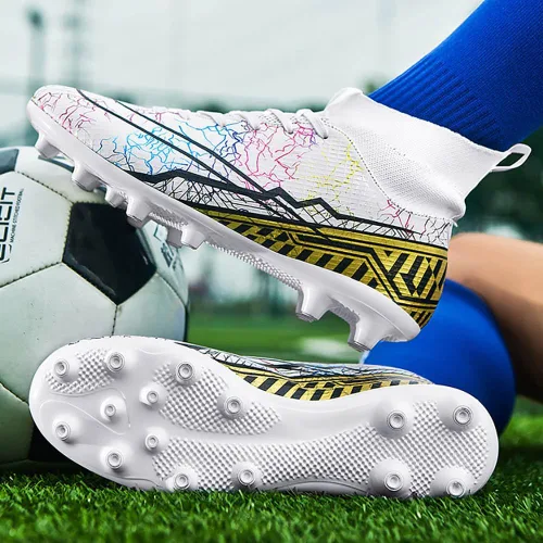 Vista 5 de Niber Zapatos deportivos de fútbol para niños y hombres, tenis de fútbol para equipo de fútbol, ligeros, para correr, al aire libre, cómodos