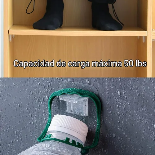 Vista 3 de AccEncyc 12 clavijas de soporte para estantes sin perforaciones, autoadhesivas, clips para estantes sin taladro, soportes para estantes para 1