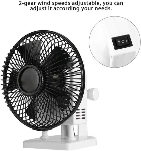 Vista 3 de Dioche Mini ventilador eléctrico de uñas con flujo de aire de 13 W de alto, ventilador de escritorio portátil con 2 ajustes de velocidad