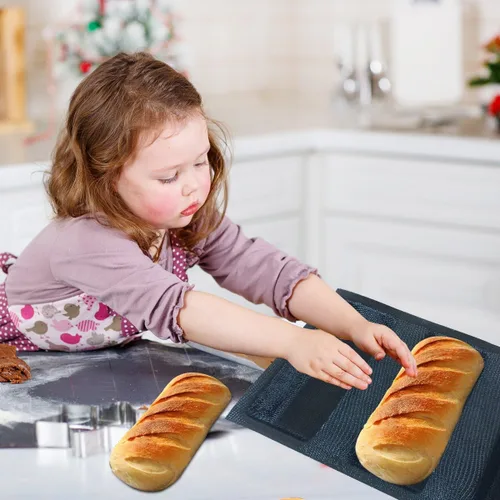 Vista 4 de Formas de pan de silicona de malla moldes de pan de forma cuadrada Bandeja de panadería antiadherente Pan de fibra de vidrio recubierto de silicona