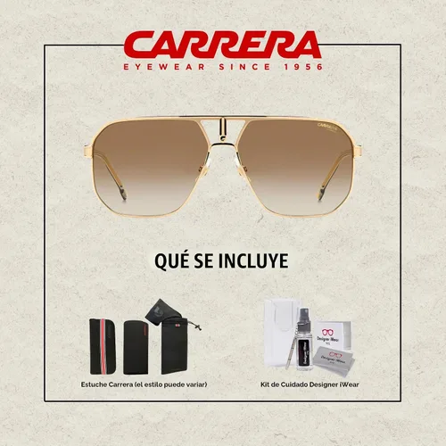 Vista 2 de Carrera CA1062/S Gafas de sol cuadradas para hombre Oro/86 negro marrón verde