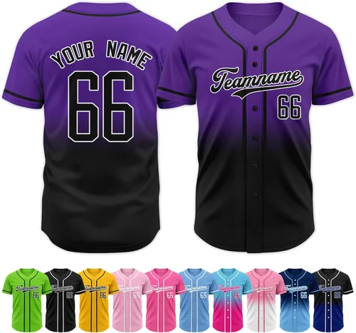 Vista 22 de Custom Baseball Jersey Stitched Personalized Name Number Baseball Shirts Sports Uniform for Men Women Boy