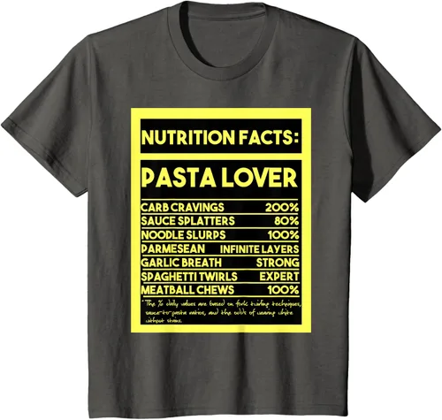Vista 42 de Pasta Lover Nutrition Facts: The Ultimate Carb Connoisseur's T-Shirt Negro
