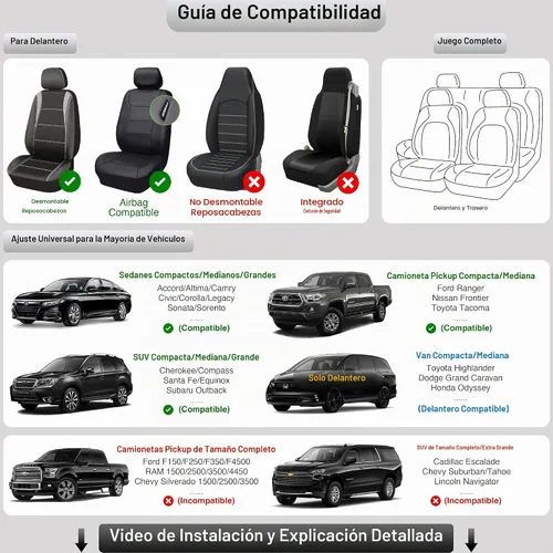 Vista 8 de OASIS AUTO Fundas para Asientos Delanteros de Automóvil, Fundas de Asiento Impermeables de Cuero Sintético para Automóviles Ajuste Universal