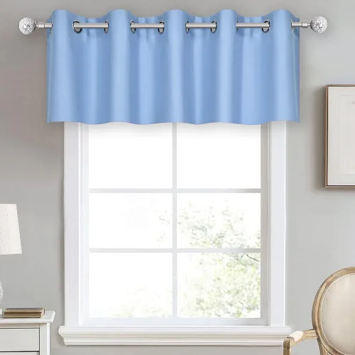 Vista 59 de DECOVSUN Cenefa de cortina opaca amarilla brillante para ventanas de cocina, cenefa opaca con ojales para dormitorio, cenefa corta y recta para sala