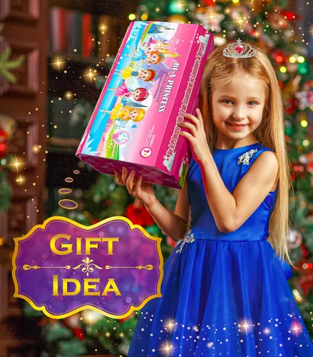 Vista 2 de BIBUTY Princess Dresses for Girls Dress up Clothes Trunk Pretend Play Costumes with 4 Girls Princess Sets for 3-6yr Girls