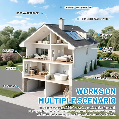 Vista 2 de Hupeyna Sellador impermeable, revestimiento impermeable transparente líquido, agente de reparación antifugas, adhesivo invisible a prueba de agua