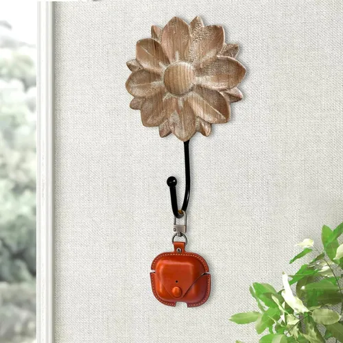Vista 6 de dwellington Ganchos para Toallas con Flores Ganchos Decorativos Colgador para Colgar Ropa, Llaves, Toallas - Gancho Decorativo de Montaje en Pared