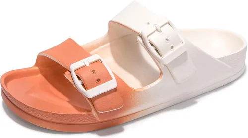 Vista 59 de FUNKYMONKEY - Sandalias bajas cómodas para mujer, hechas de etilvinilacetato, ajustables con hebilla doble