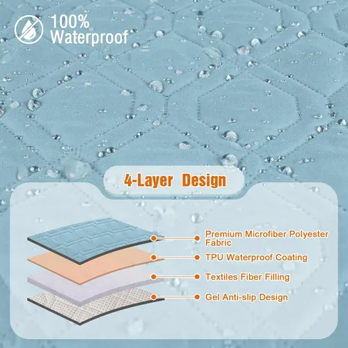 Vista 6 de VANSOFY Funda impermeable para sofá reclinable, lavable, funda para sofá reclinable de 1 pieza, protector de muebles con correas elásticas, bolsillo