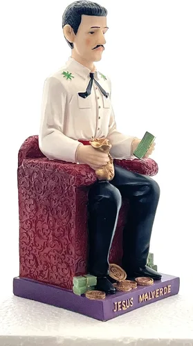 Vista 2 de Busto de Jesús Malverde Sinaloa figura de la estatua de México, estatua de 10 pulgadas