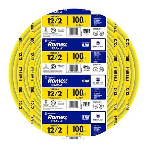 Vista 9 de Southwire Romex marca Simpull cable sólido para interior 12/2 con tierra NMB, bobina de 15 pies - SW# 28828226