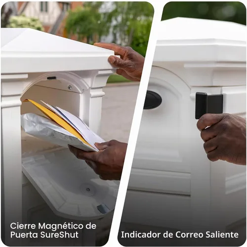Vista 5 de Step2 Atherton Reserve - Buzón y poste de almacenamiento, almacenamiento adicional, resistente a la intemperie, buzones grandes para exteriores