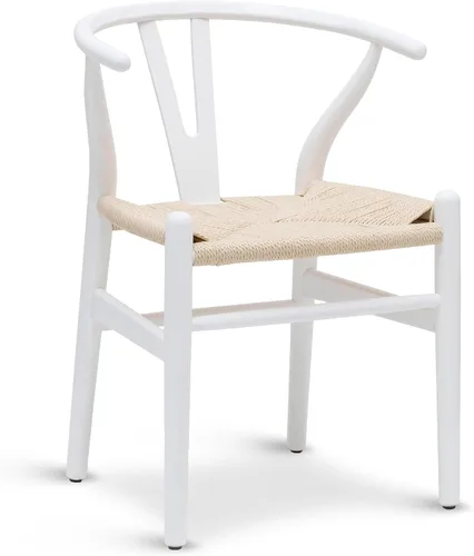 Vista 12 de Poly & BARK Weave Sillas de Comedor – Sillas de Comedor Wishbone Modernas de Mediados de Siglo con Brazos, Marco de Madera Maciza, Uso en Interiores