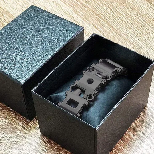 Vista 2 de Pulsera multiherramienta Lemasa 29 en 1, 22cm de acero inoxidable, correa de reloj para hombre de viaje al aire libre, pulsera de moda