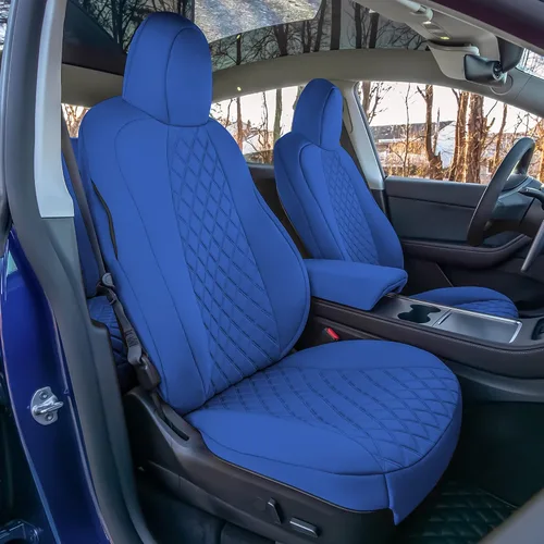 Vista 19 de FH Group Fundas de asiento de automóvil de ajuste personalizado hechas específicamente para Tesla Model Y Ultraflex 2020-2025, fundas de asiento