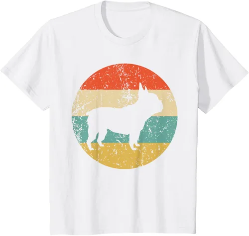 Vista 32 de Camiseta de perro retro de Bulldog Francés Negro