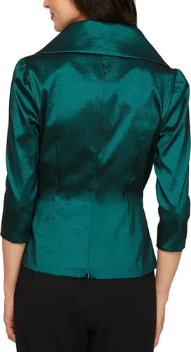 Vista 2 de Alex Evenings Blusa elástica de tafetán para mujer