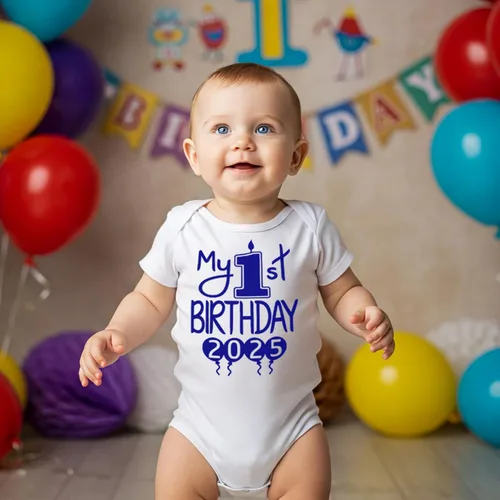 Vista 9 de Reaxion Traje de cuerpo entero hecho a mano para bebé niño y niña, mi primer cumpleaños 2024