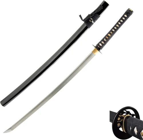 Vista 17 de HMS Espada Katana Samurai Japonesa Finely finished blades in 1045, 1095 or Damascus steel for dojo practice and display; includes protective sword