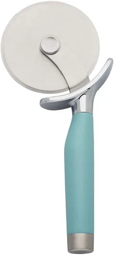 Vista 7 de KitchenAid Rueda de pizza gourmet de acero inoxidable con hoja afilada para cortar fácilmente cortezas de pizza, pasteles y más, protector de dedos