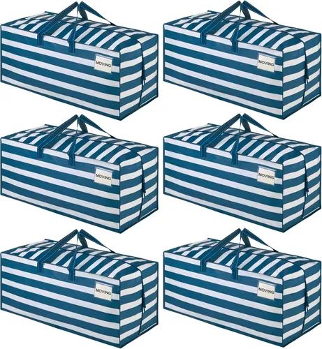 Vista 44 de VENO Paquete de 2 bolsas de mudanza, correas de mochila, mudanza, cajas de almacenamiento universitario, con tapas, resistentes, extragrandes, asas