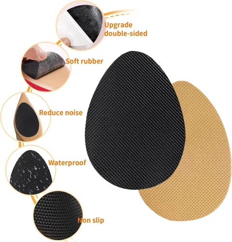 Vista 3 de Empuñaduras para zapatos en la parte inferior de los zapatos, almohadillas antideslizantes autoadhesivas, gominolas de silicona para zapatos 3 pares